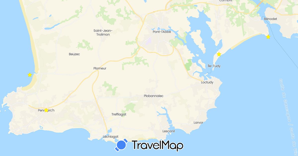 TravelMap itinerary: driving in France (Europe)