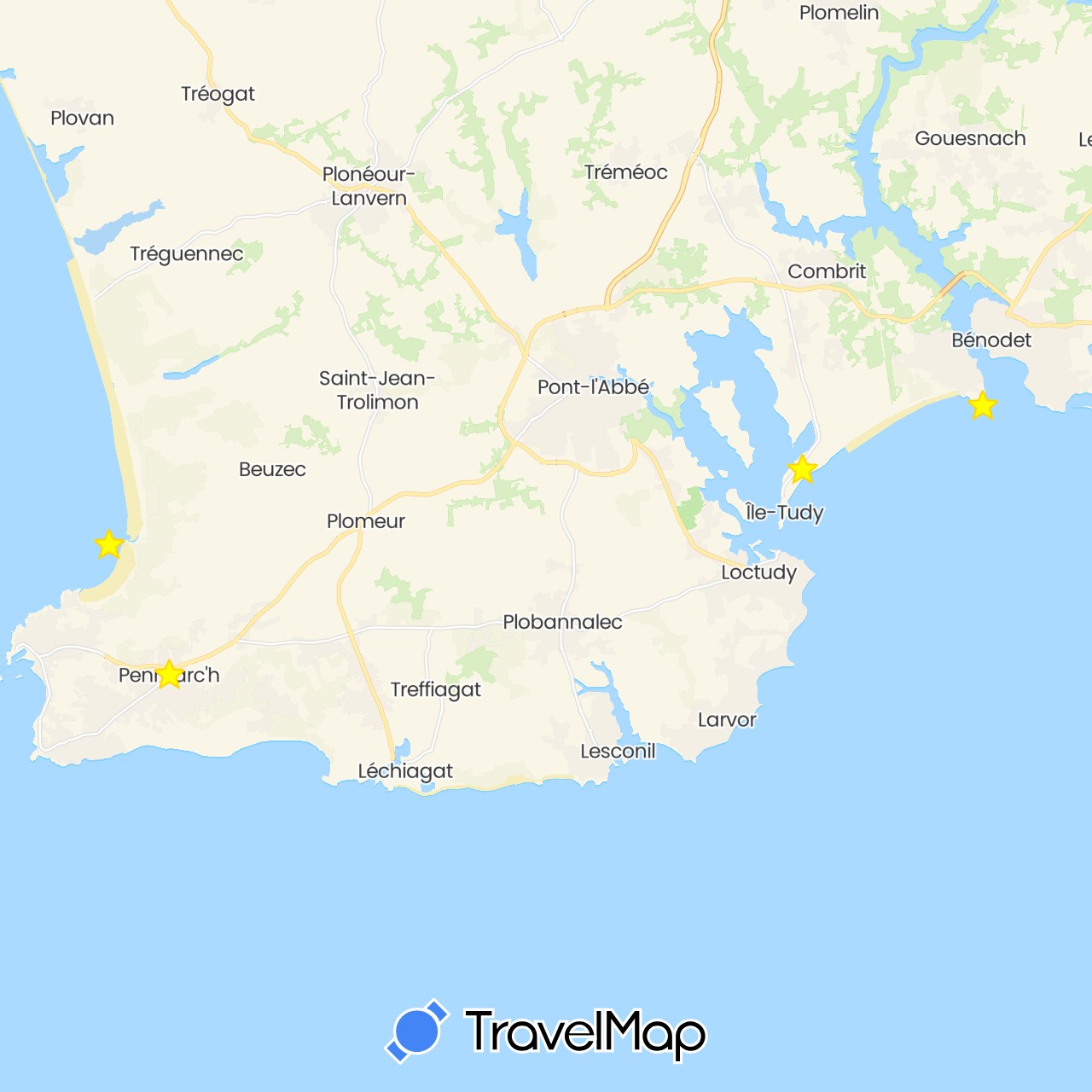 TravelMap itinerary: driving in France (Europe)